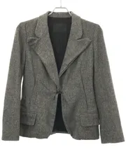 LANVIN ランバン 08AW ウールヘリンボーン 1ホックジャケット グレー 38のサムネイル