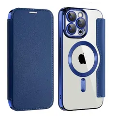 iPhoneケース iPhone16 16Pro 16ProMax 16Plus magsafe 手帳型 Pro Max プロ マックス スマホ 携帯 アイフォン アイホン カバー 耐衝撃 おしゃれ 韓国 カメラ保護 ネイビー359