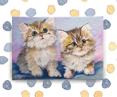 【一点物】『　ツインズ　(チンチラゴールデン)　』油絵　SM号キャンバス　原画