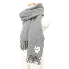 アクネ ストゥディオズ Acne Studios 美品 大判 ストール ラム ウール 100% マフラー 無地 イタリア製 200×70㎝ 灰色 グレー ★AA★のサムネイル