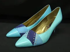 YVESSAINTLAURENT イヴサンローラン レザー ヒール サンダル 表記サイズ 35 1/2 (約22.5cm) 靴 シューズ レディース ブルー系 DI8692