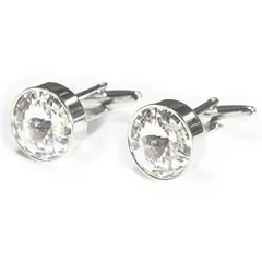 鎌倉カフス工房 クリスタルスワロフスキー・ラウンドカフス（カフリンクス・カフスボタン） cc021-a-1
