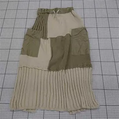 ◇ ⊇ Kastane カスタネ パッチワークニット ロング タイト スカート サイズF カーキ系 レディース E  【1509100067412】