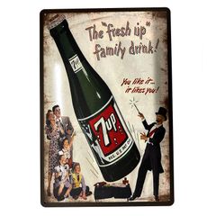 7UP セブンアップ アメリカン雑貨 ブリキ看板 ドリンク ポスター