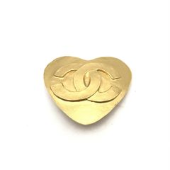 CHANEL シャネル ゴールドブローチ ハートココマーク ヴィンテージブローチ 刻印95　美品