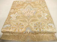 平和屋着物◎六通柄袋帯　唐織　更紗花文　金銀糸　正絹　逸品　AAAV3143dt