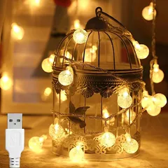 fogman 互換品インテリアコーディネーター監修 イルミネーションライト フェアリーライト ストリングライト 電飾 飾り付け LED ホワイト 6ｍUSB(ホワイト（6ｍUSB))