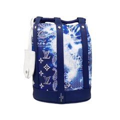 ☆E2735 ルイヴィトン ショルダーバッグ ランドネPM モノグラム バンダナ ブルー ホワイト シルバー金具 LOUIS VUITTON