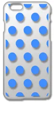【新品未使用】iPhone6 Plus / 6s Plus アイフォン6sプラス クリア ハードケース ドット柄 水玉 (ブルー) スマホケース カバー cl-iphone6splus-dotsmall-02