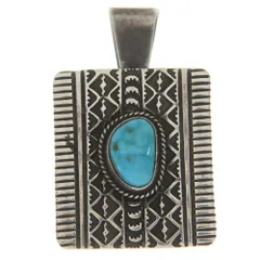 INDIANJEWELRY (インディアンジュエリー) Andy Cadman 作 ナバホ族 ターコイズ ペンダント シルバー