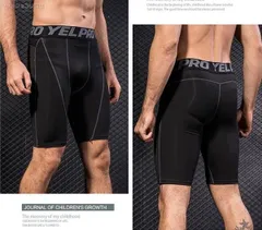 ハーフパンツ フィットネスウエア メンズ スパッツ 吸汗速乾 ストレッチ スポーツタイツ 機能性インナー おしゃれ トレーニング ジム 夏用 yel38