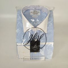 Harvie＆Hudson  ストライプ柄シャツ ハービー＆ハドソン Ｙシャツ スーツ メンズ Lサイズ 長袖