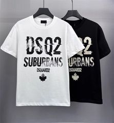 【DSQUARED2】ディースクエアード 2色選択可能 大人気 Ｔシャツ  男女兼用 春夏  半袖 黒 白 ブラック ホワイト ZXC217