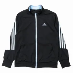 adidas アディダス トラックジャケット ブルゾン ジャージ 上着 ロゴ ライン A2B001 サイズ160 ブラック 黒 レディース 【中古】