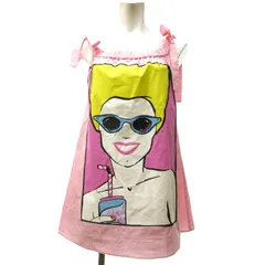 モスキーノ MOSCHINO BOUTIQUE ガールプリント シャツ ワンピース キャミソール ノースリーブ イラスト ピンク 40 約M IBO73 0627のサムネイル