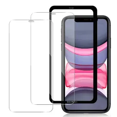 【人気商品】ガラスフィルム iPhone 11 ガラスフィルム 【2枚セット ガイド枠付き】日本旭硝子素材製 iphone XP 保護フィルム 強化ガラス アイフォン 11 液晶保護フィルム 3D Touch対応 Qrivp 光沢 防指紋 撥水・防水 気泡レス