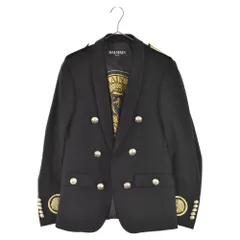 BALMAIN (バルマン) 金ボタン スリムフィット ナポレオンジャケット ブラックのサムネイル