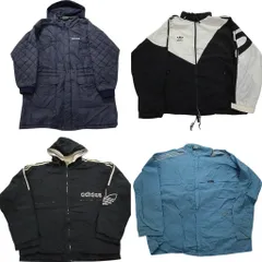 【B品】古着卸 まとめ売り アディダス オールド ジャケット 4枚セット (メンズ XL ) 70's 80’s ナイロン ブルゾン 中古 古着 NC4294