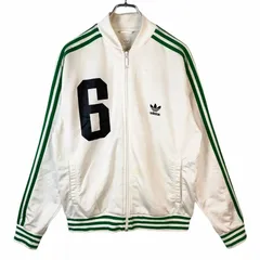 80s90sアディダスAdidasトラックジャケット袖ラインジャージトレフォイルロゴ刺繍スリーストライプ3本線ベッケンバウアーbeckenbauerナンバリング緑グリーン白ホワイトvintageヴィンテージ41009