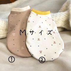 犬用かわいいタンクトップ☆韓国生地くまさんハートＭ
