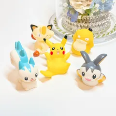p1 ポケモンキッズ フィギュア 指人形 5体セット✨【ピカチュウ・ニャース・パチリス・エモンガ・コダック】コレクションや子供へのプレゼントに❣️おもちゃ ソフビ グッズ