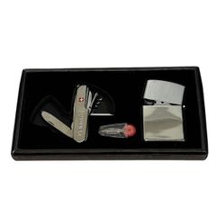 【美品】Calvin Hill マルチツールセット アーミーナイフ 十徳ナイフ オイルライター 交換用フリント付き ギフト プレゼント用