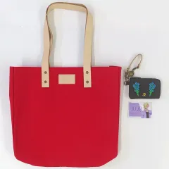 中古】バッグ 灰谷竜胆 帆布×レザートートバッグ dusty flower ver