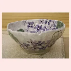 瀬戸焼　亜福窯　花の詩（あじさい）　預け鉢　40979　◎2個目～大幅値引き対象商品　※陶器,民芸品,工芸品,可愛い,かわいい,高級感,手作り調,和食器,日本食,素朴,ギフト,レトロ,モダン,花柄,フラワー,シリーズ,ボウル