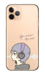 iPhone14Pro ケース カバー アイフォン14 プロ スマホケース ハードケース 女の子 イラスト 音楽 ミュージック ヘッドホン サブカル 韓国 可愛い かわいい パステルカラー カラー02