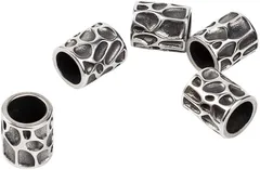 UNICRAFTABLE 約10個/セット 13mmx11mm 304ステンレス大穴コラムビーズ スペーサービーズ カラム アンティークシルバー 金属ビーズ DIY用品( アンティークシルバー#2,  13mmx11mm＆約10個/セット)