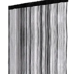 ひもスクリーン 100×200cm ストリングカーテン のれん 間仕切り おしゃれ インテリア オフィス家具 (ブラック)[ゆうパケット発送、送料無料]mer002