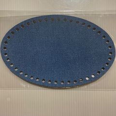【編み物作品用底板】18cm×11.3cm44目デニム風 nozomiさん製作 ロシアヤーン かぎ針編み ハンドメイド バッグ 糸 tシャツヤーン ズパゲッティ