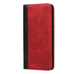 第2世代 ワイモバイル カバー エクスペリア5ii au ソニー SONY docomo マグネット式 耐衝撃 手帳型 ケース SoftBank ケース ケース カード収納 SOG02 SO52A II レザー-レッド+ブラック Xperia5 Ｈａｖａｙａ