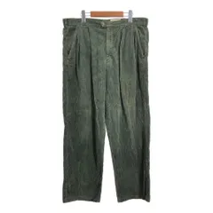 90年代 Eddie Bauer エディーバウアー 2タック コーデュロイパンツ アウトドア 大きいサイズ グリーン (メンズ 38) 中古 古着 R9206