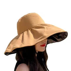 [NOA LINO] レディース ハット 日焼け防止 UVカット 紫外線カット 帽子 折りたたみ あご紐付き 日除け つば広
