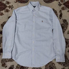 ラルフローレン オックスフォード ボタンダウン ストライプ 長袖シャツ SLIM FIT スリムフィット