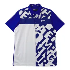 サイズ：L SRIXON スリクソン  半袖ポロシャツ  by DESCENTE 総柄 ブルー系 [240101432964] ゴルフウェア メンズ ストスト