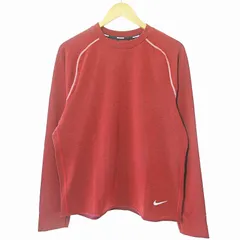 ナイキ NIKE 美品 ドライフィット DRI FIT Tシャツ カットソー 長袖 ランニング ロゴプリント スポーツ ウエア XL 赤茶 0219 ●ECO