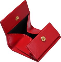 NOBLE RILEY Leather Coin Purse for Women and Men (Red, Small) - A perfect gift!