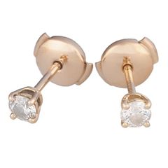 ティファニー TIFFANY&Co. ダイヤモンド/0.19ct・0.19ct E-VVS1-3EX ソリティア ピアス K18RG 仕上済