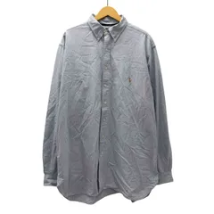 ラルフローレン RALPH LAUREN CLASSIC FIT クラシック fit ポニー 刺繍 B.D オックスフォード ストライプ シャツ 裾マチ付き メンズ  XLT TALL