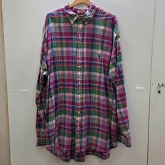 RALPH LAUREN/ラルフローレン 長袖シャツ ボタンダウンシャツ ポニー刺繡 チェック柄 インド製 メンズ 2XLT パープルピンク/その他