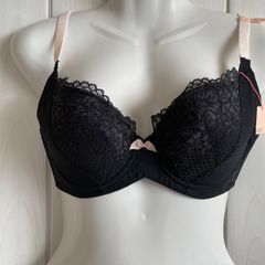 S-01 ≪レディース≫　アモスタイル　BY　トリンプ　ブラジャー　下着　D75　ブラック　レース　ベトナム製