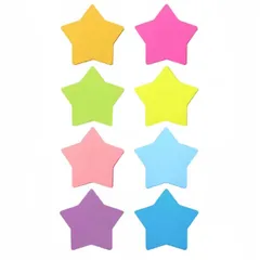 【新着商品】強粘着 1冊30枚入り 付箋 事務用品 手帳 付箋 カラフルなメモ用紙 メモ帳 ハート インクが浸透しにくい 簡単に裂ける Tibemi 何度も貼り直し 便利文房具-7*7||五角星型8冊セット