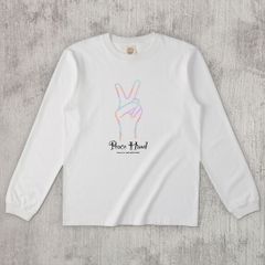 グラフィックロングTシャツ　Peace Hand Color -Long-