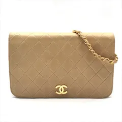 CHANEL シャネル ココマーク マトラッセ チェーン ショルダー バッグ ラムスキン ベージュ プッシュロック レディース k5126