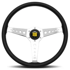 トラック　 大口径48πMOMO ステアリング 本体 3スポーク ブラックレザー トラック 大口径48πMOMO ステアリング 本体 3スポーク ブラック