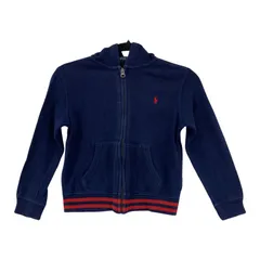 POLO RALPH LAUREN ポロ・ラルフローレン ワンポイントロゴ刺繡 ジップアップパーカー size6 120/60/ネイビー