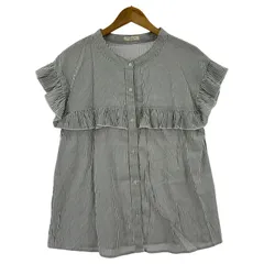 Classical Elf クラシカルエルフ ストライプカットソー sizeL/グレー×ホワイト