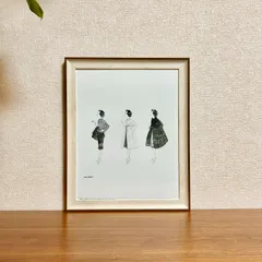 新品☆額縁付アートポスター(BRUCE MCGAW GRAPHICS)☆アンディ・ウォーホル（Andy Warhol）☆ポップアート☆Untitled (Three Female Fashion Figures), c. 1959☆86